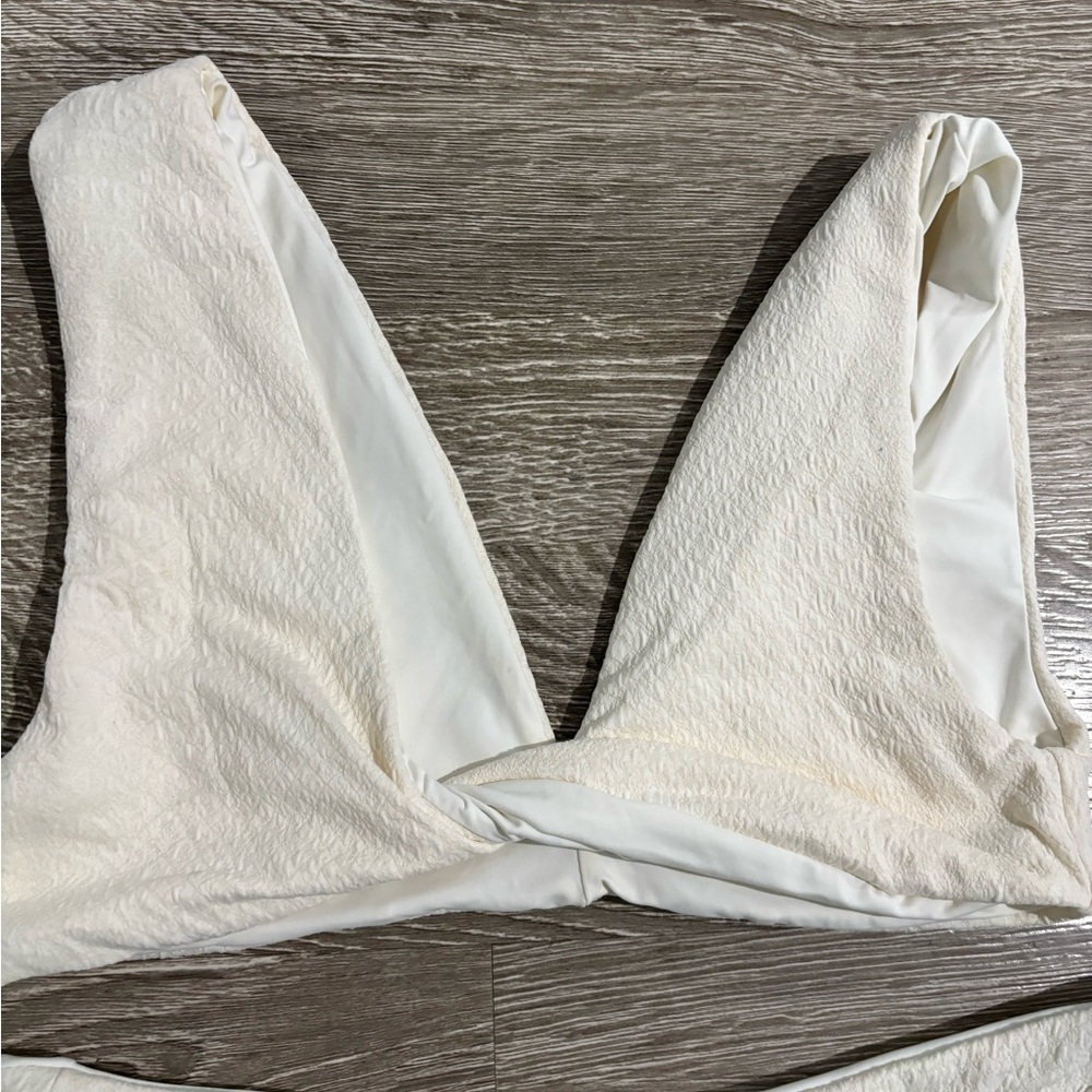 Revel Rey Abigal Bikini Top and Bottom in Cream Snake, Size M, L - Picture 4 of 6